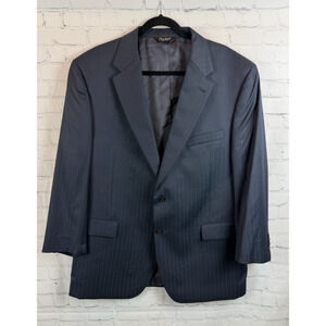 JOS. A. BANK blue wool silk striped mens jacket blazer 46R